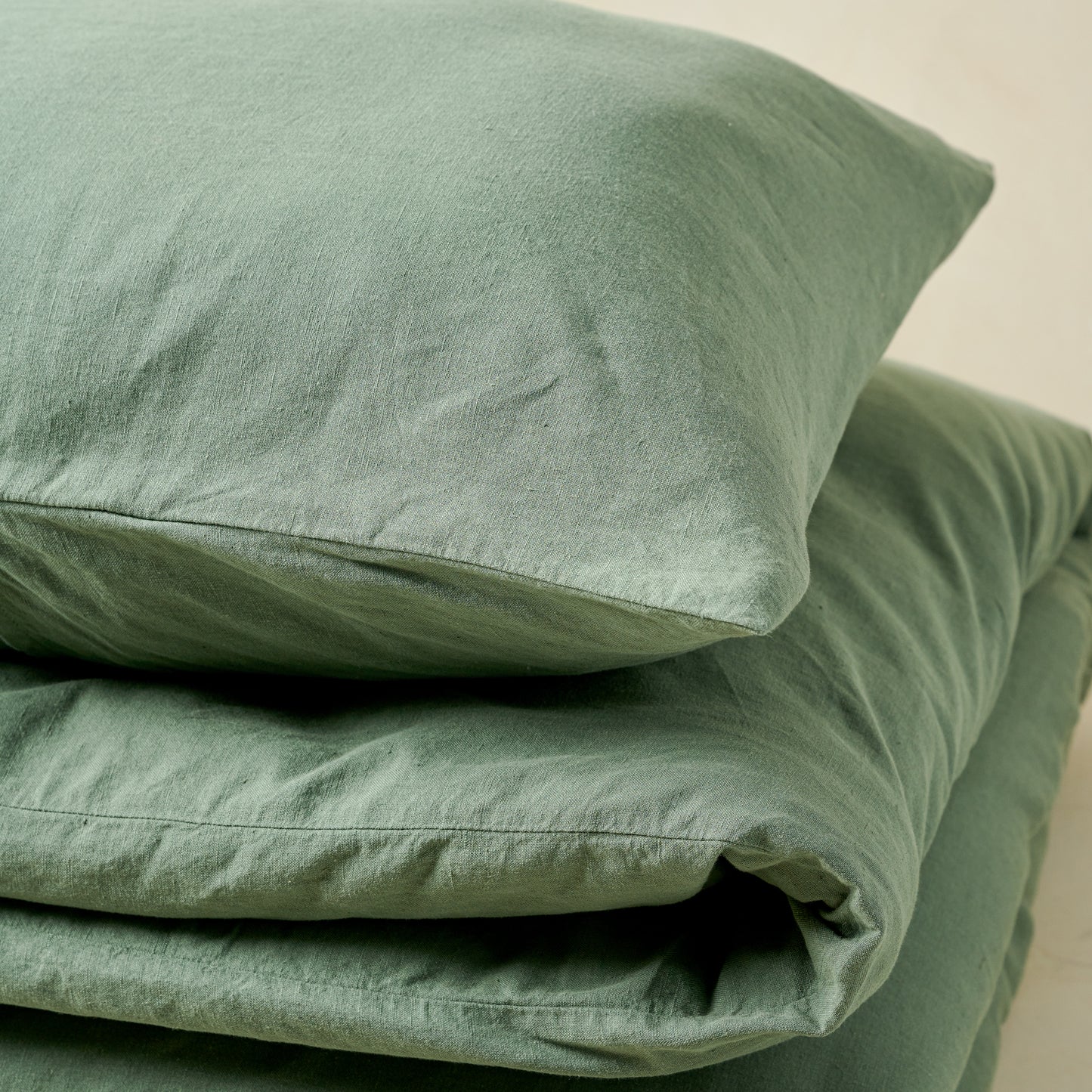 Dusty Green Linen Cotton Duvet Cover