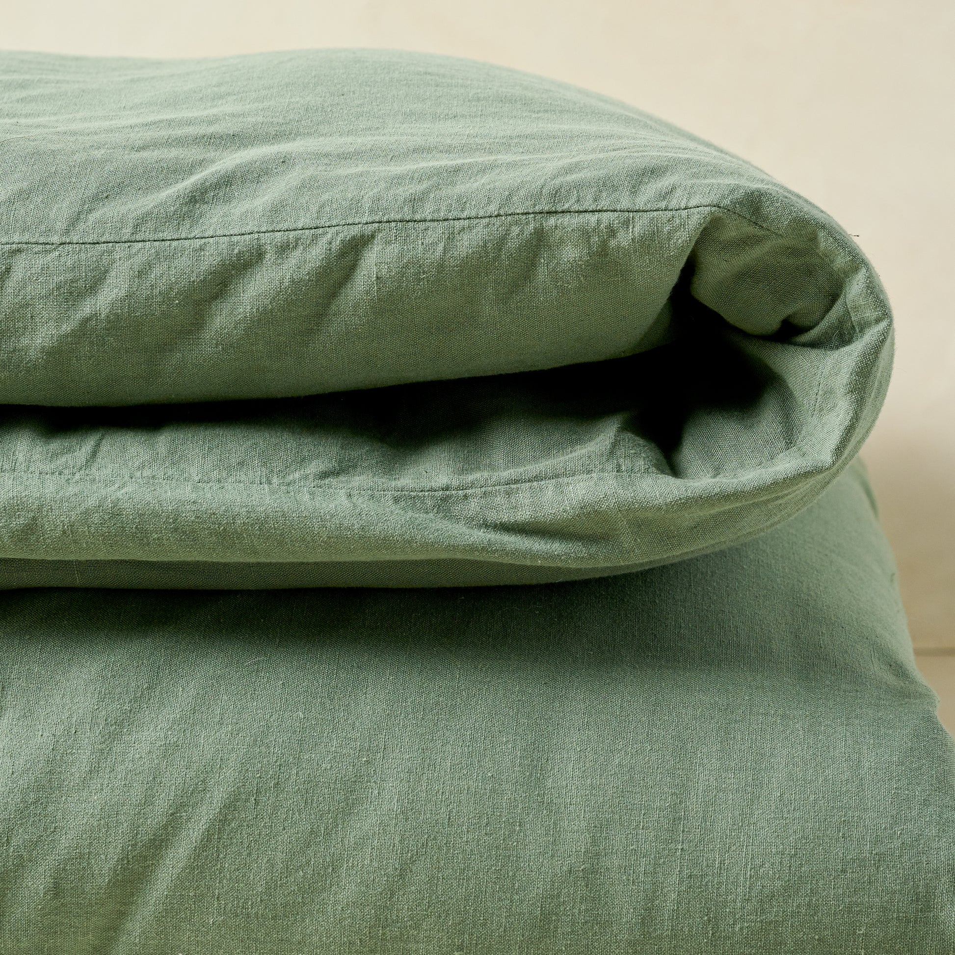 Dusty Green Linen Cotton Duvet Cover