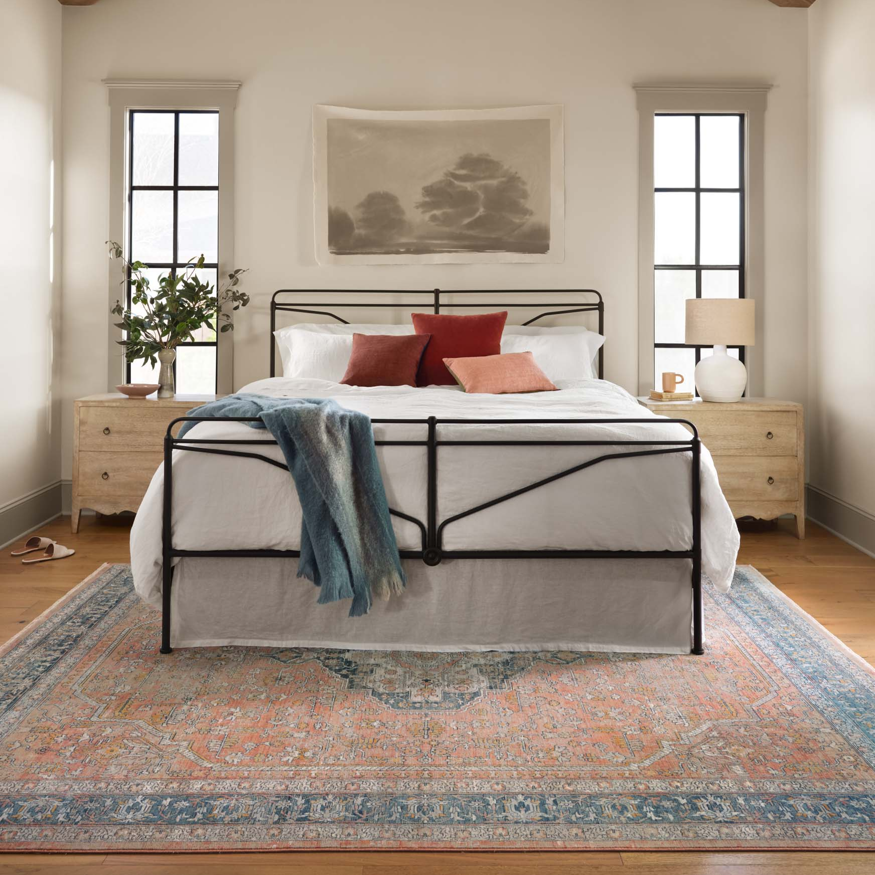 Elise Coral Blue Rug