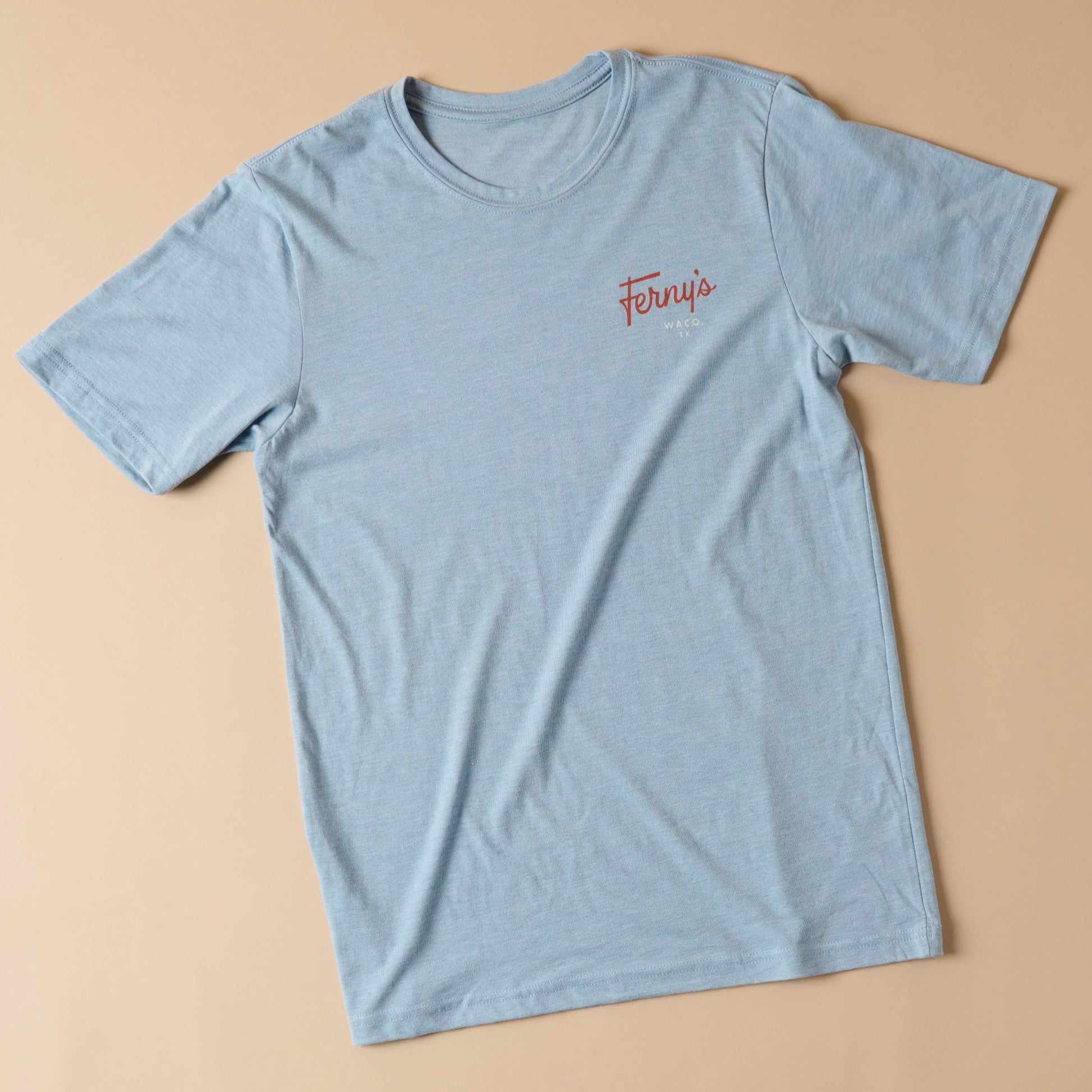 Ferny's Light Blue and Brown Graphic T-Shirt