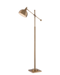brass metal floor lamp with adjustable arm