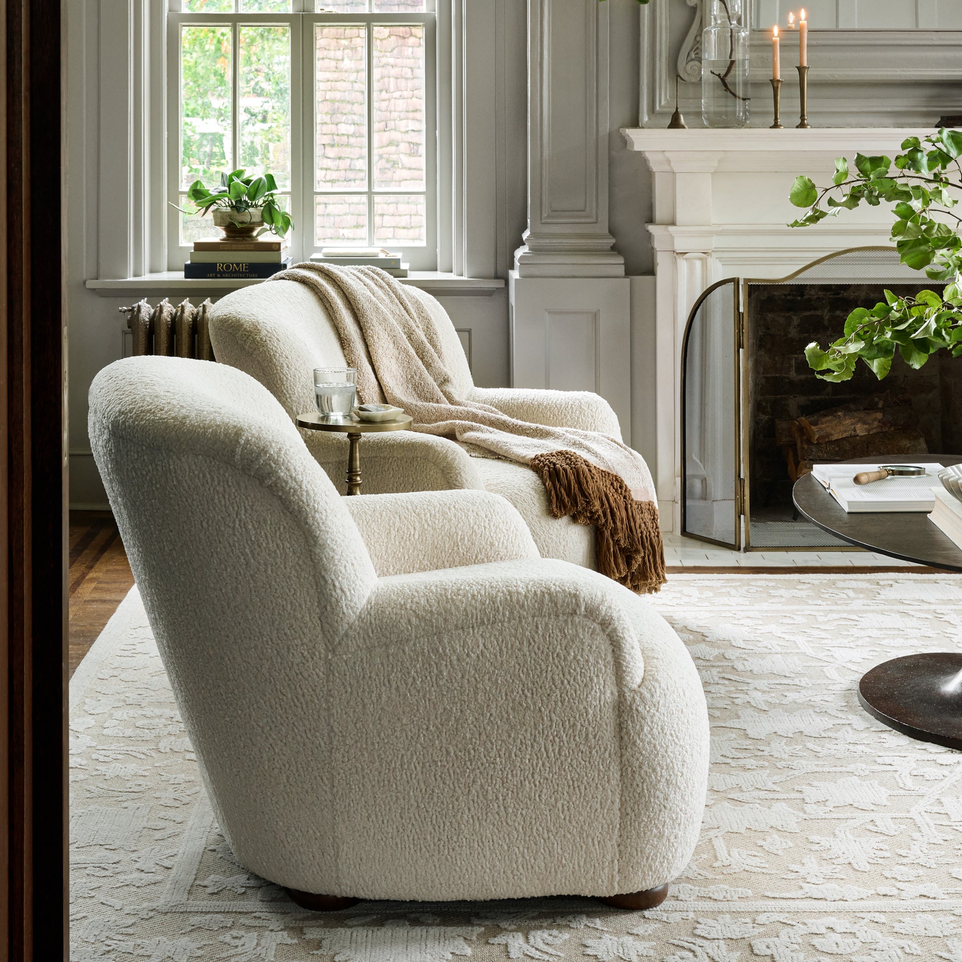 Gloria Natural Ivory Rug in living room