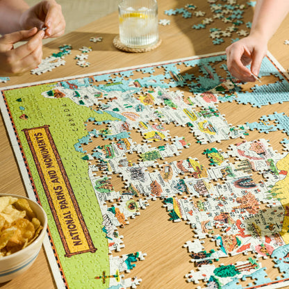 National Parks Map Vintage Puzzle