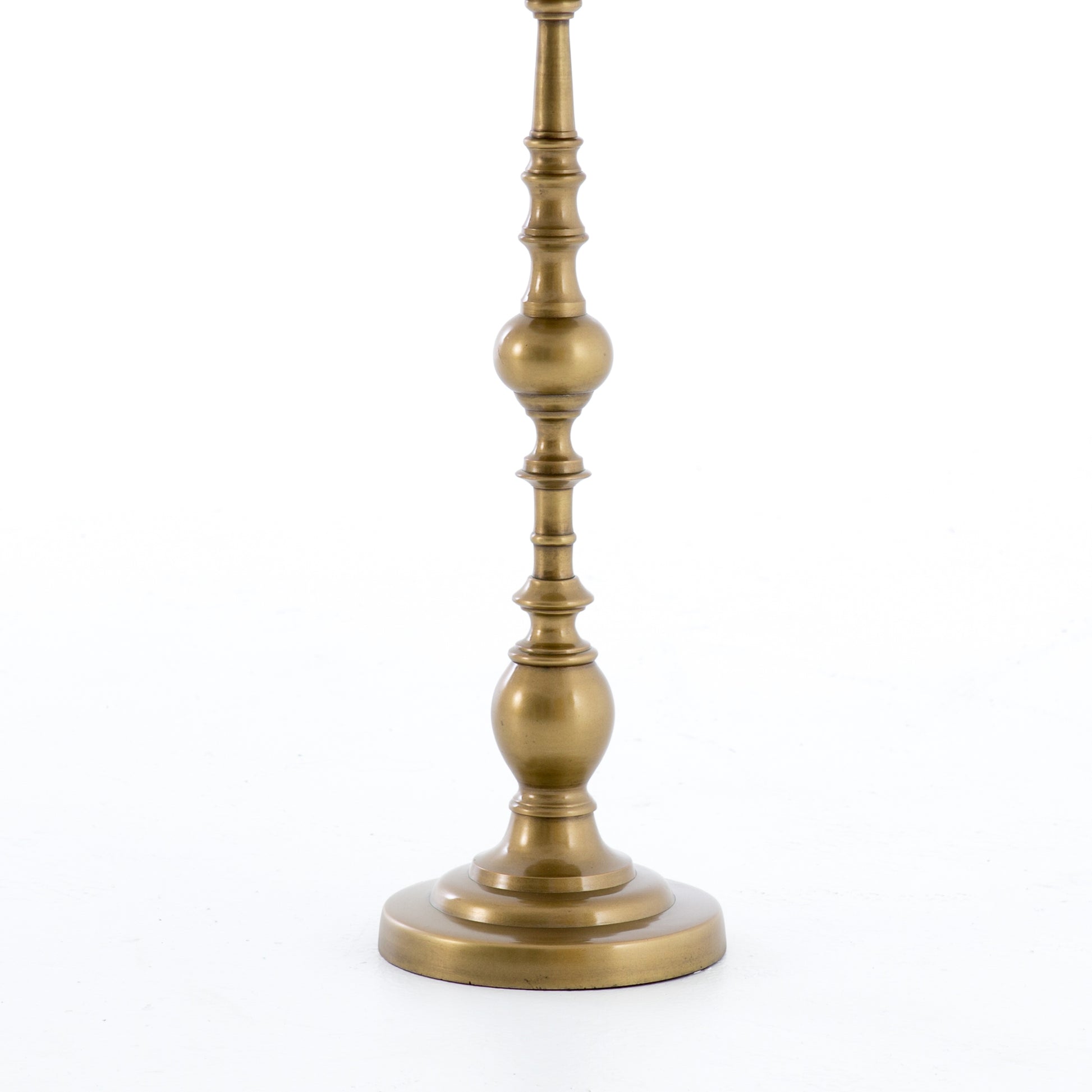 brass pedestal accent table