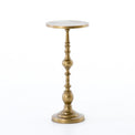 brass pedestal accent table