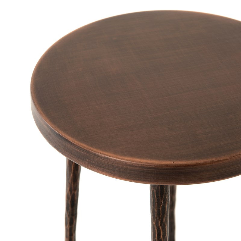 metal bar stool with antique copper finish