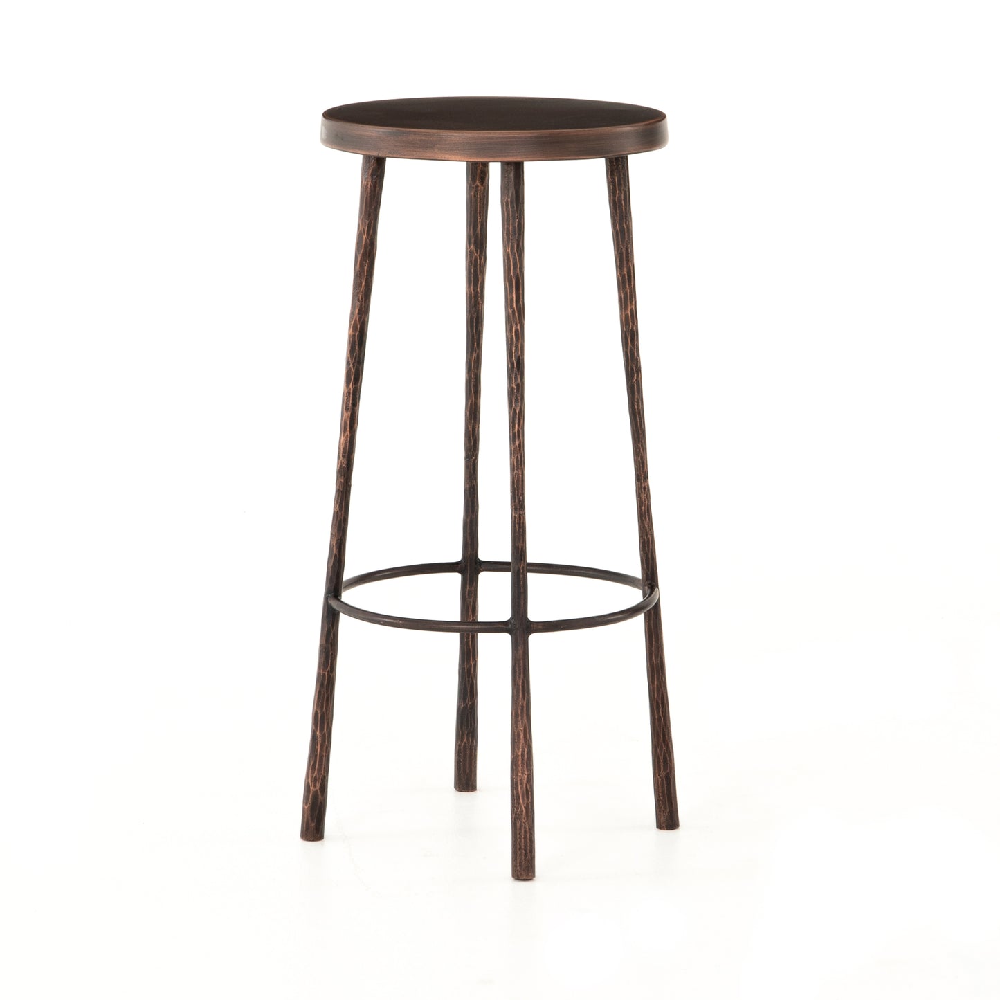 metal bar stool with antique copper finish