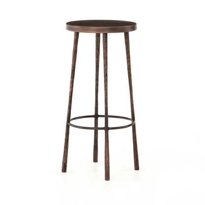 metal bar stool with antique copper finish