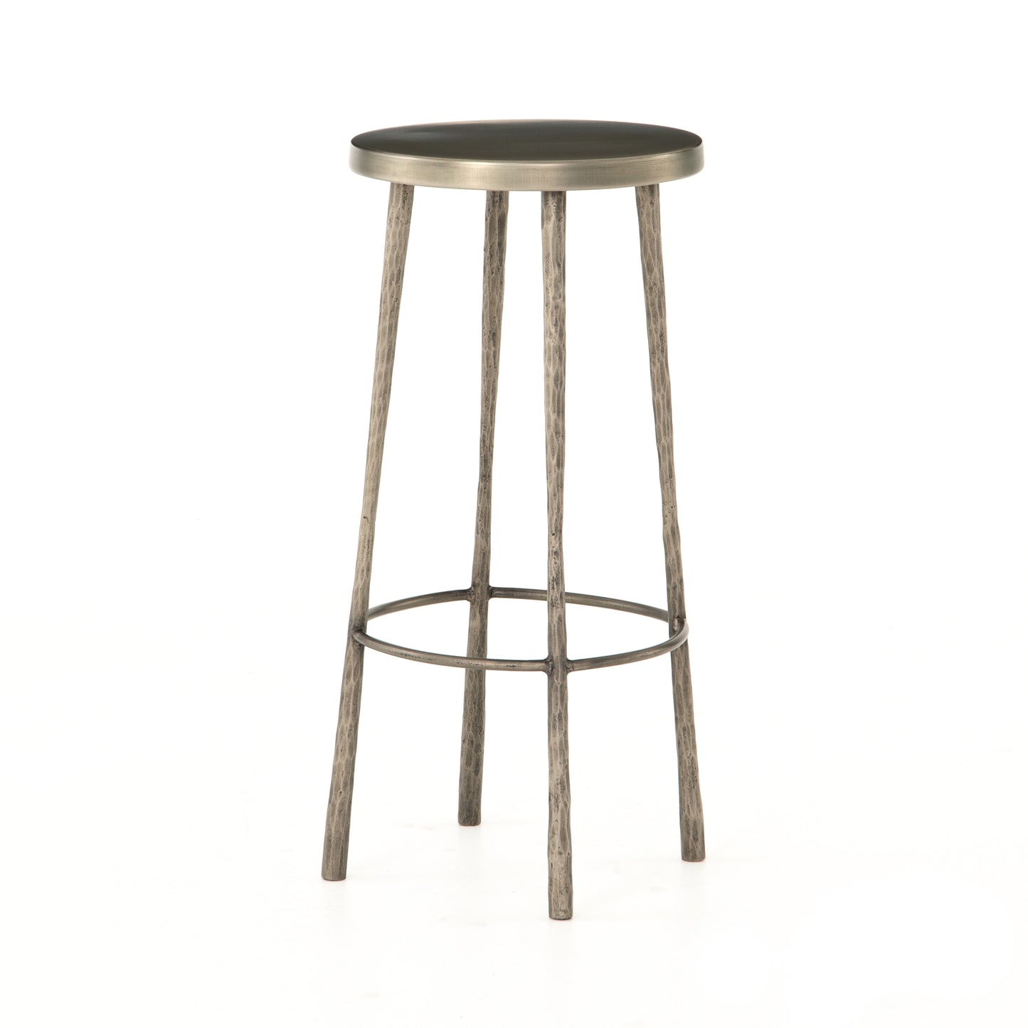 metal bar stool with antique nickel finish
