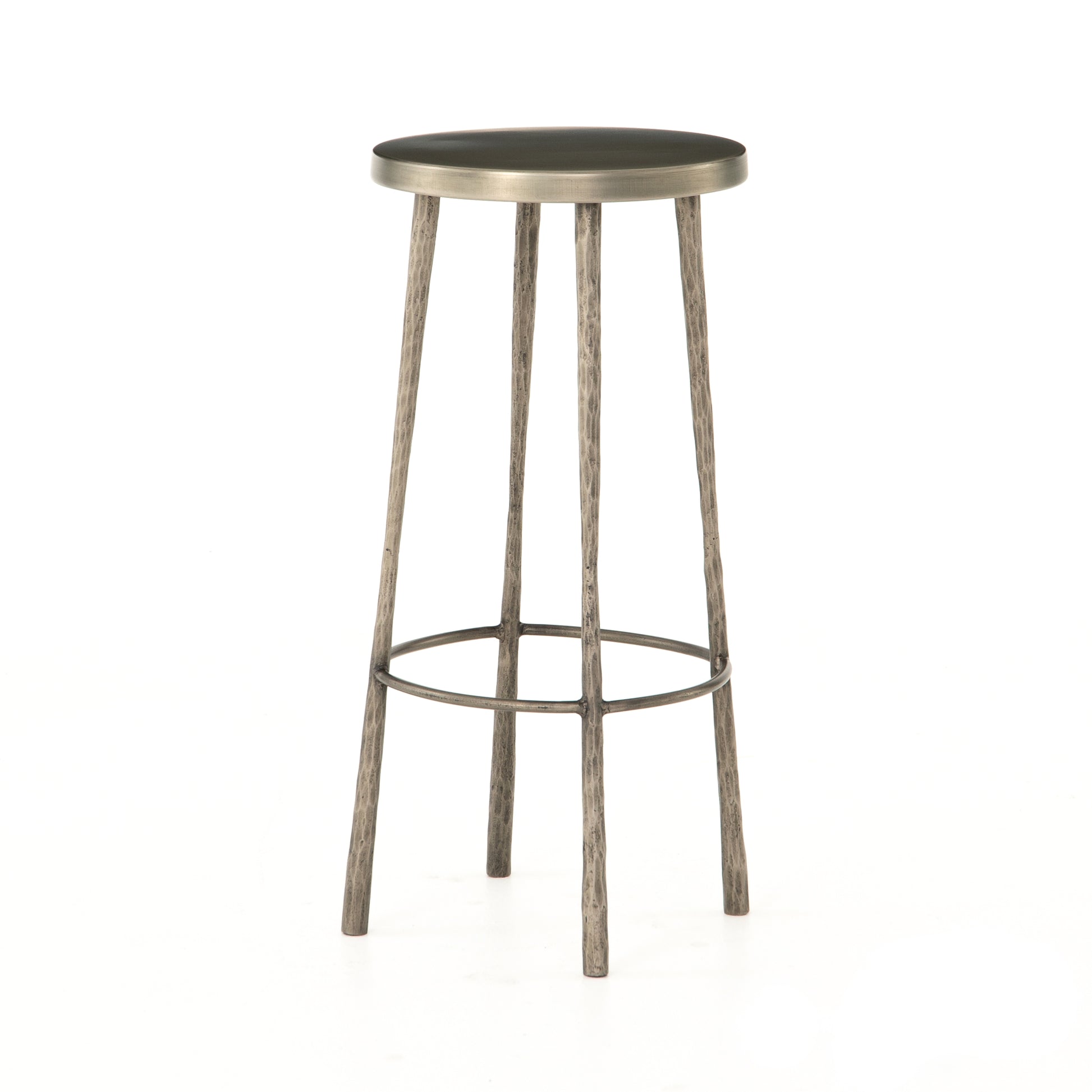 metal bar stool with antique nickel finish