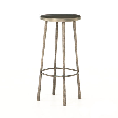 metal bar stool with antique nickel finish