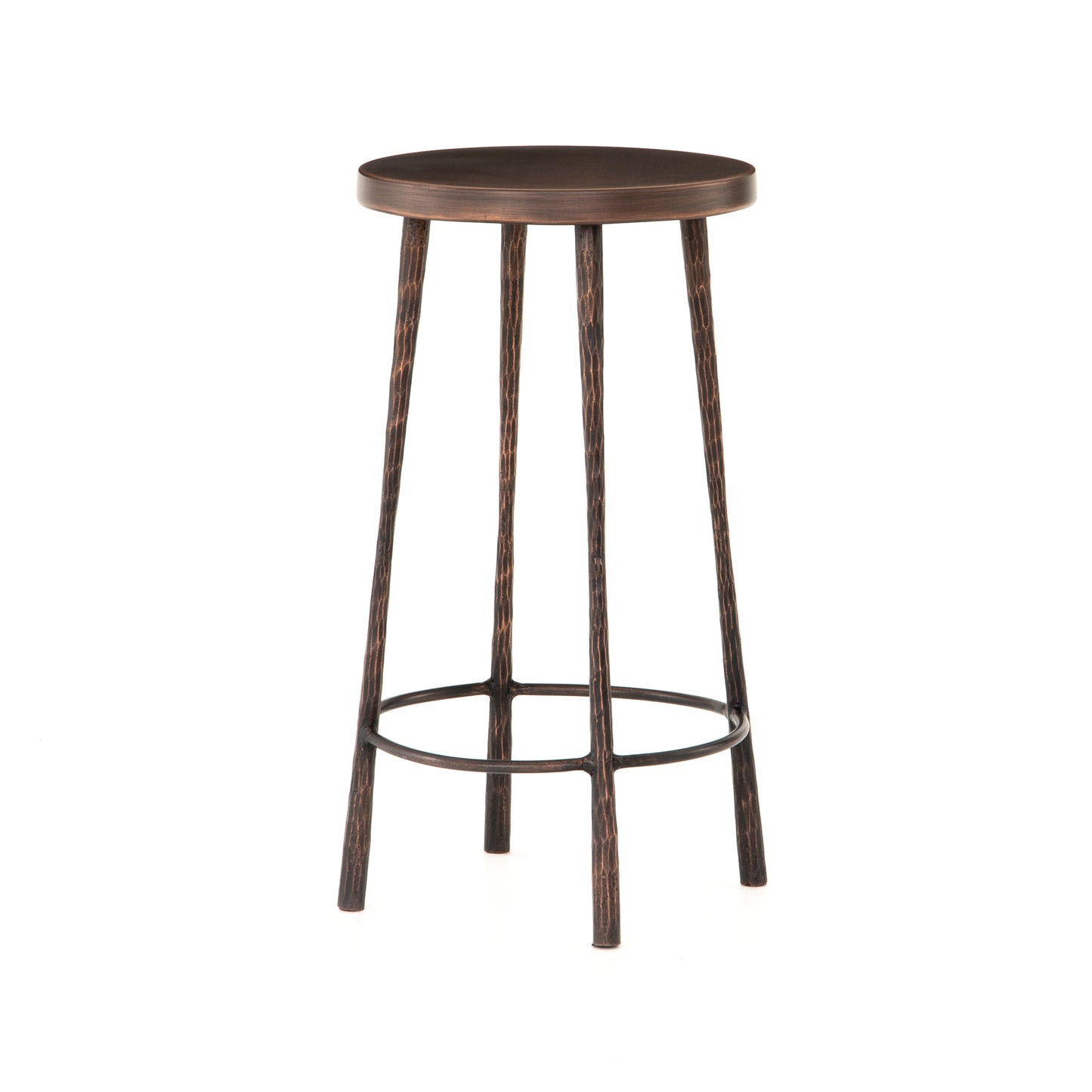 metal counter stool with antique copper finish