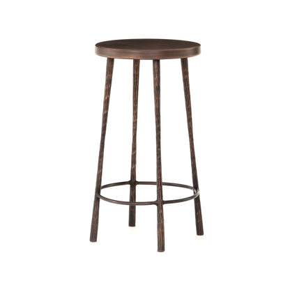 metal counter stool with antique copper finish