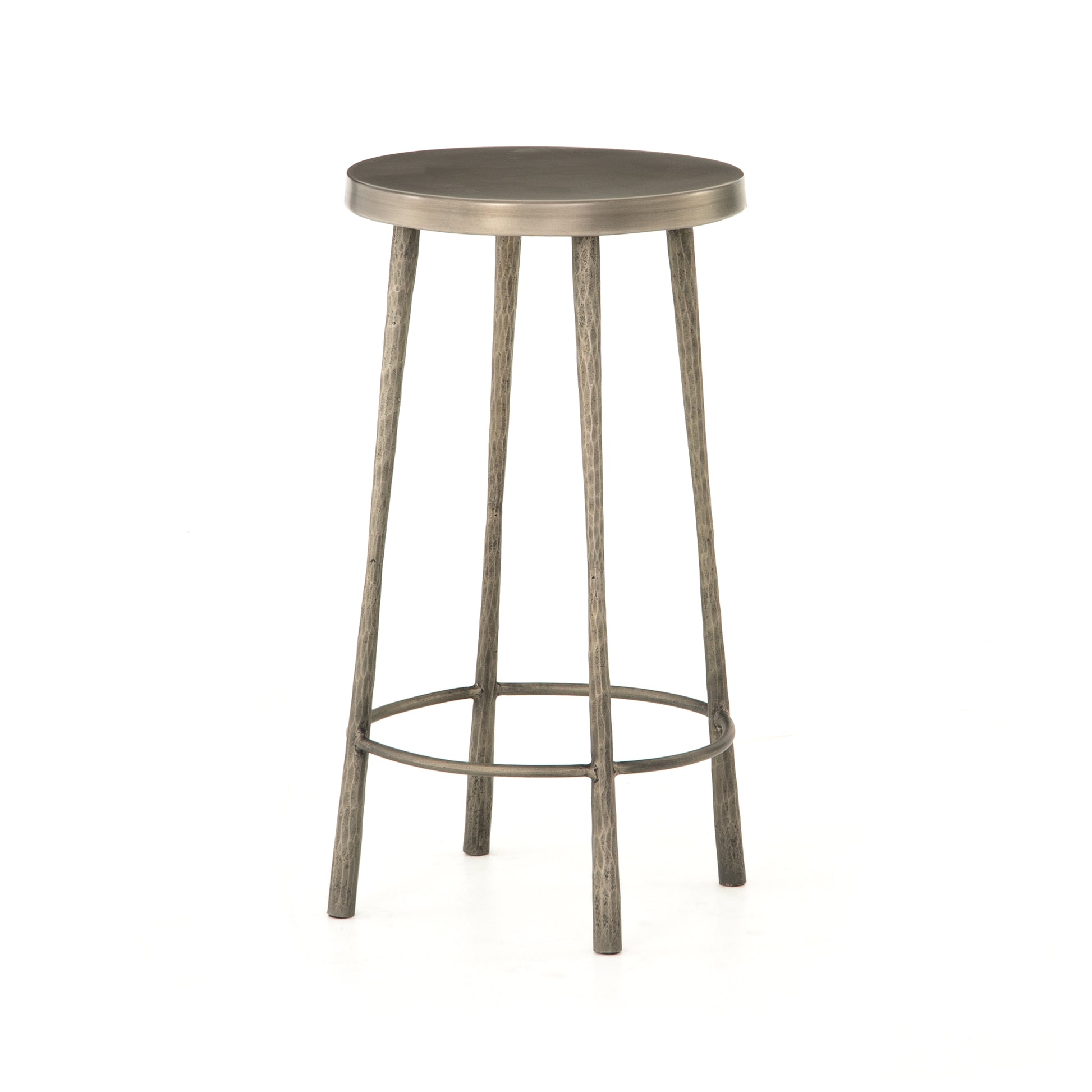 metal counter stool with antique nickel finish