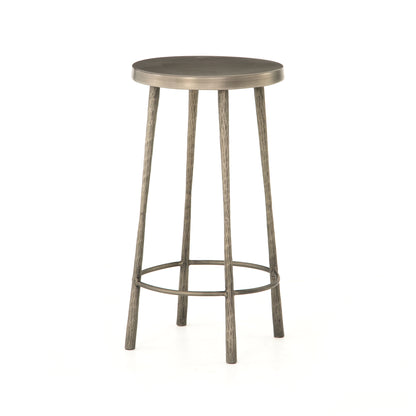 metal counter stool with antique nickel finish
