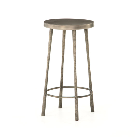 metal counter stool with antique nickel finish