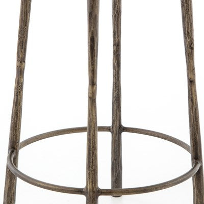 metal counter stool with antique nicekl finish