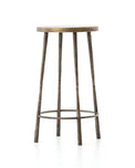 metal counter stool with antique brass finish