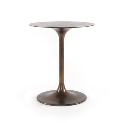 metal end table with antique rust finish