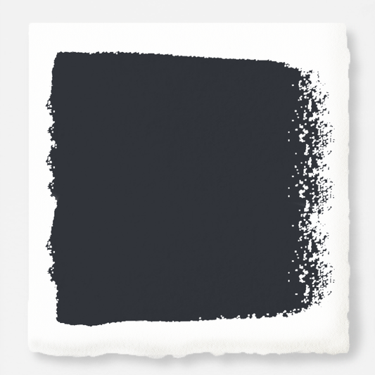 A dark chalkboard black with blue undertones paint.