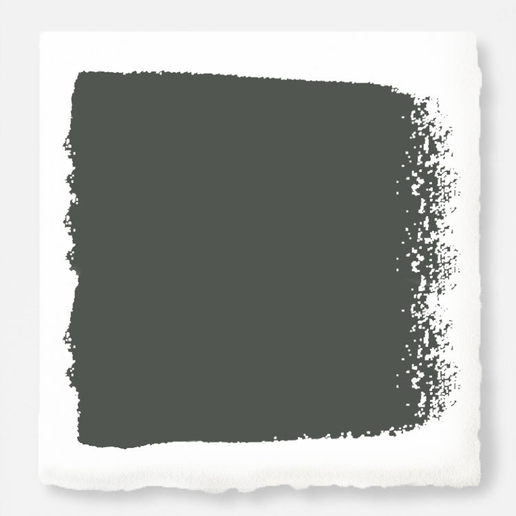 Dark hunter green dusted with olive tones door and cabinet paint named locally grown