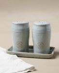 Magnolia French Grey Embossed Stripe Salt & Pepper Shaker Set