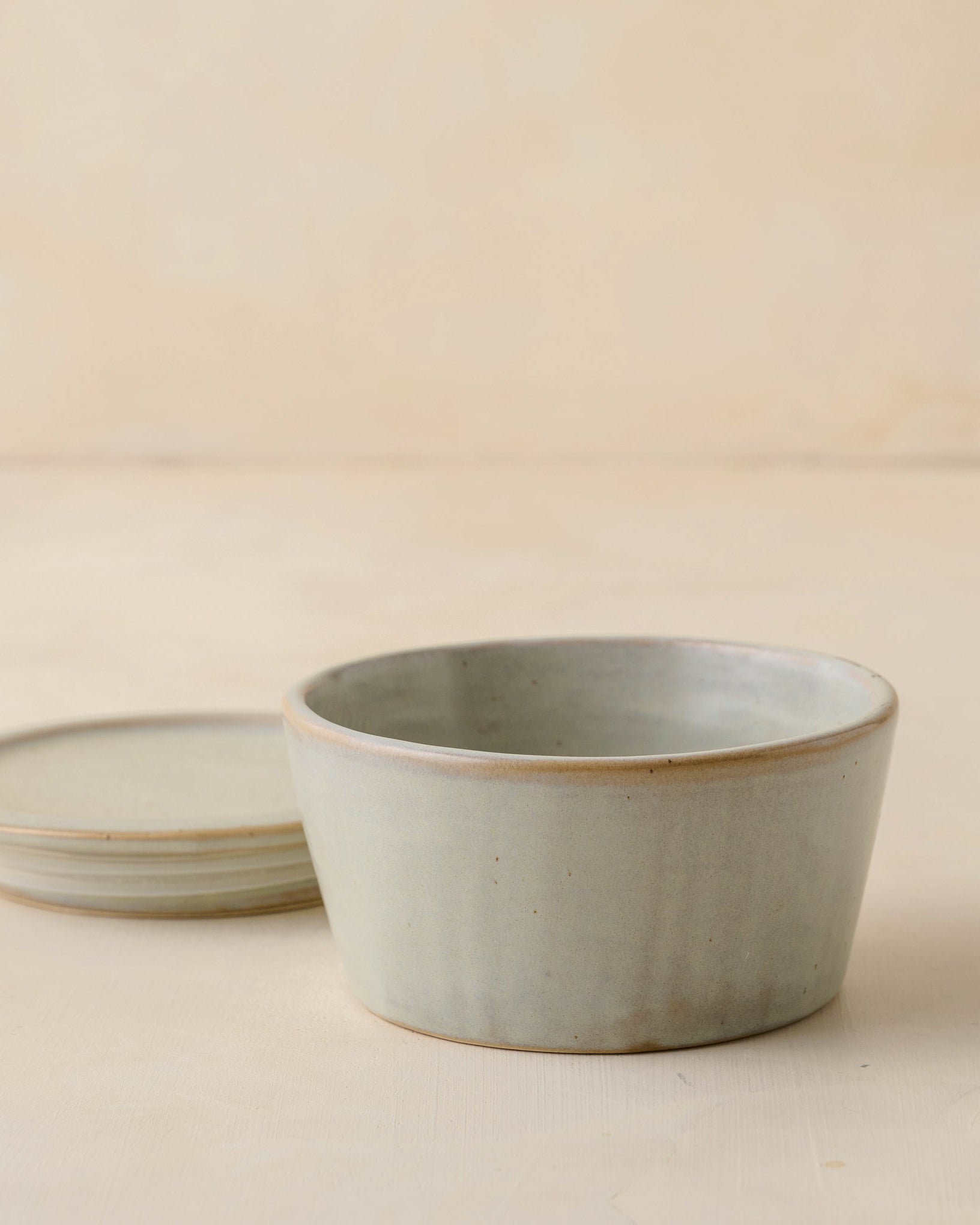 French Grey Ceramic Food Storage Bowl
