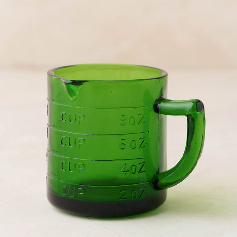 Green Glass One Cup Measuring Cup