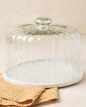 magnolia white marble fluted cake dome