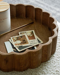 magnolia Antiqued Wood Scalloped Tray