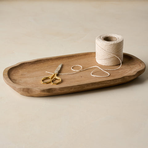 Small Brigitte Fluted Edge Wood Tray