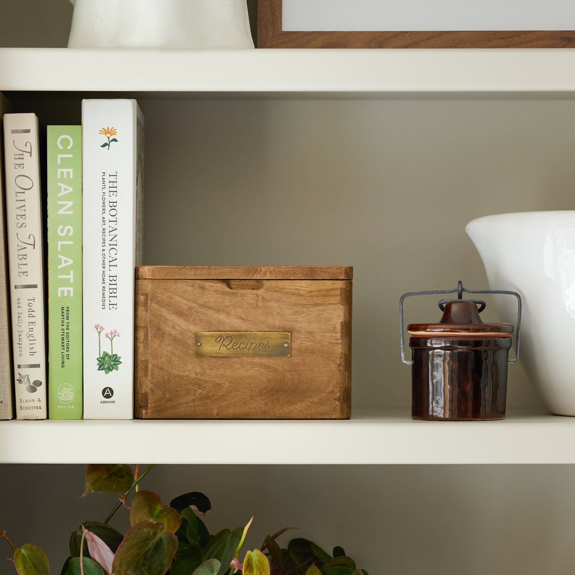 Image of recipe box on a shelf