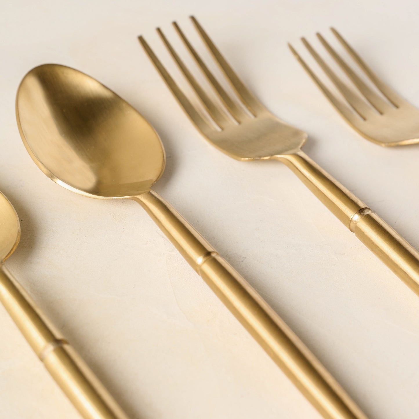 Antique Gold Flatware (Set of 5) close up