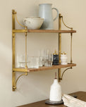 Parker Brass and Wood Shelf