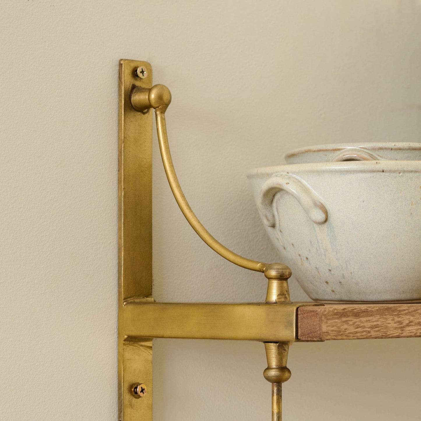 Parker Brass and Wood Shelf