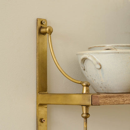 Parker Brass and Wood Shelf