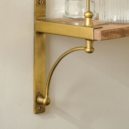 Parker Brass and Wood Shelf