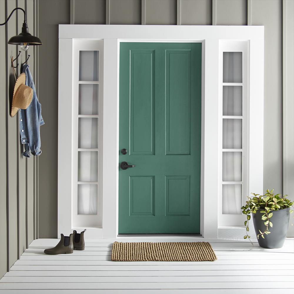 Crisp hunter green with golden accents exterior paint