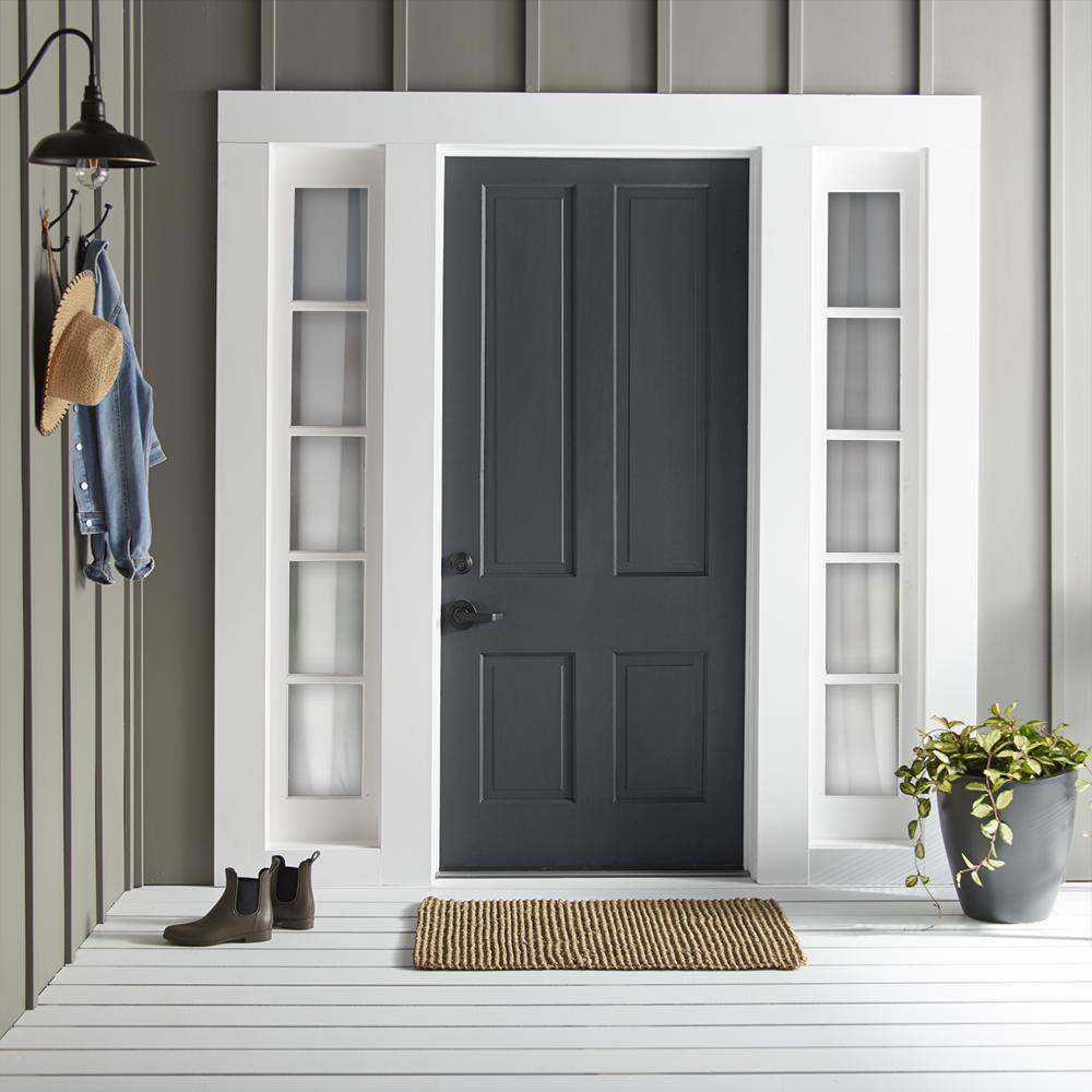 Dark black with hints of deep blue exterior paint