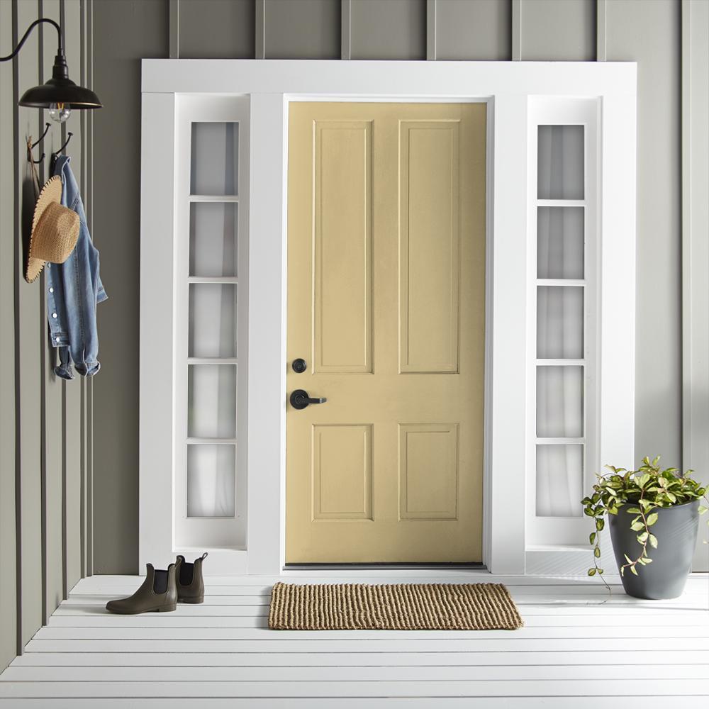 Muted midtoned yellow exterior paint