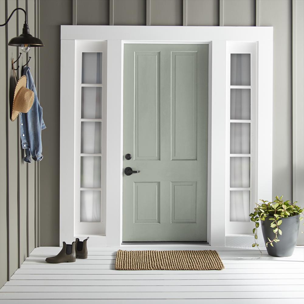 Frosty mint green with beige notes exterior paint