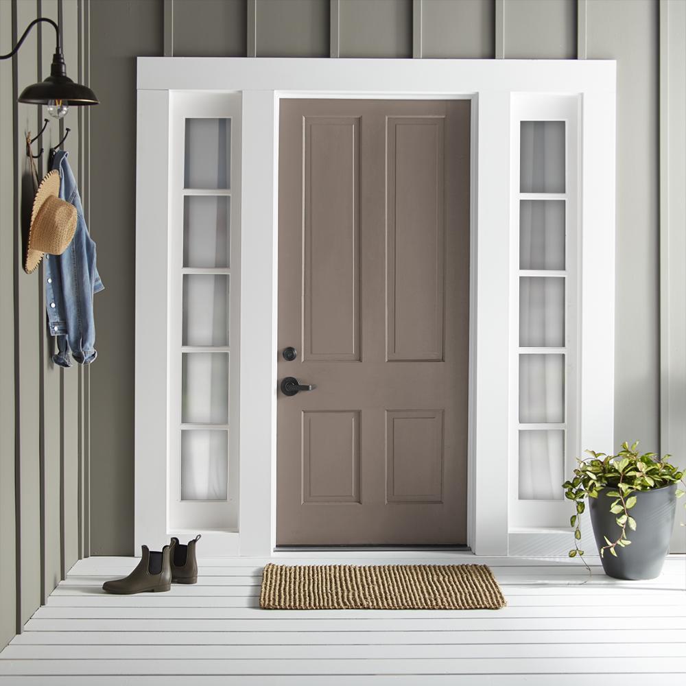 warm brown with yellow accents exterior paint