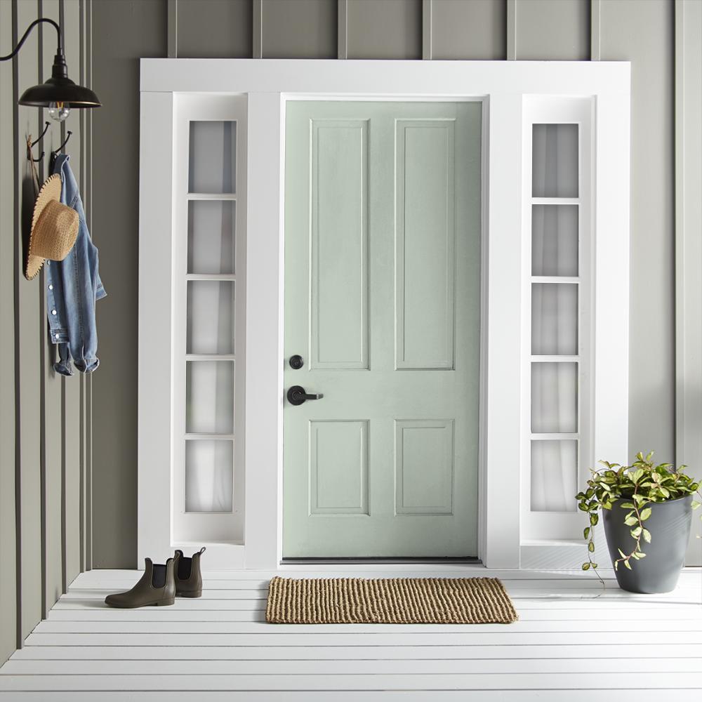 Frosty mint with green and light blue accents exterior paint