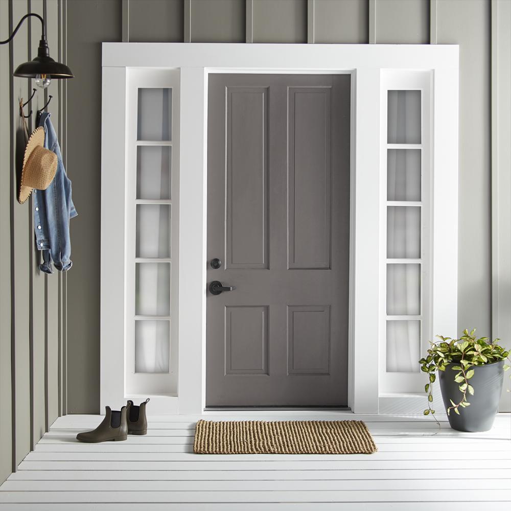 Dark gray touched brown exterior paint