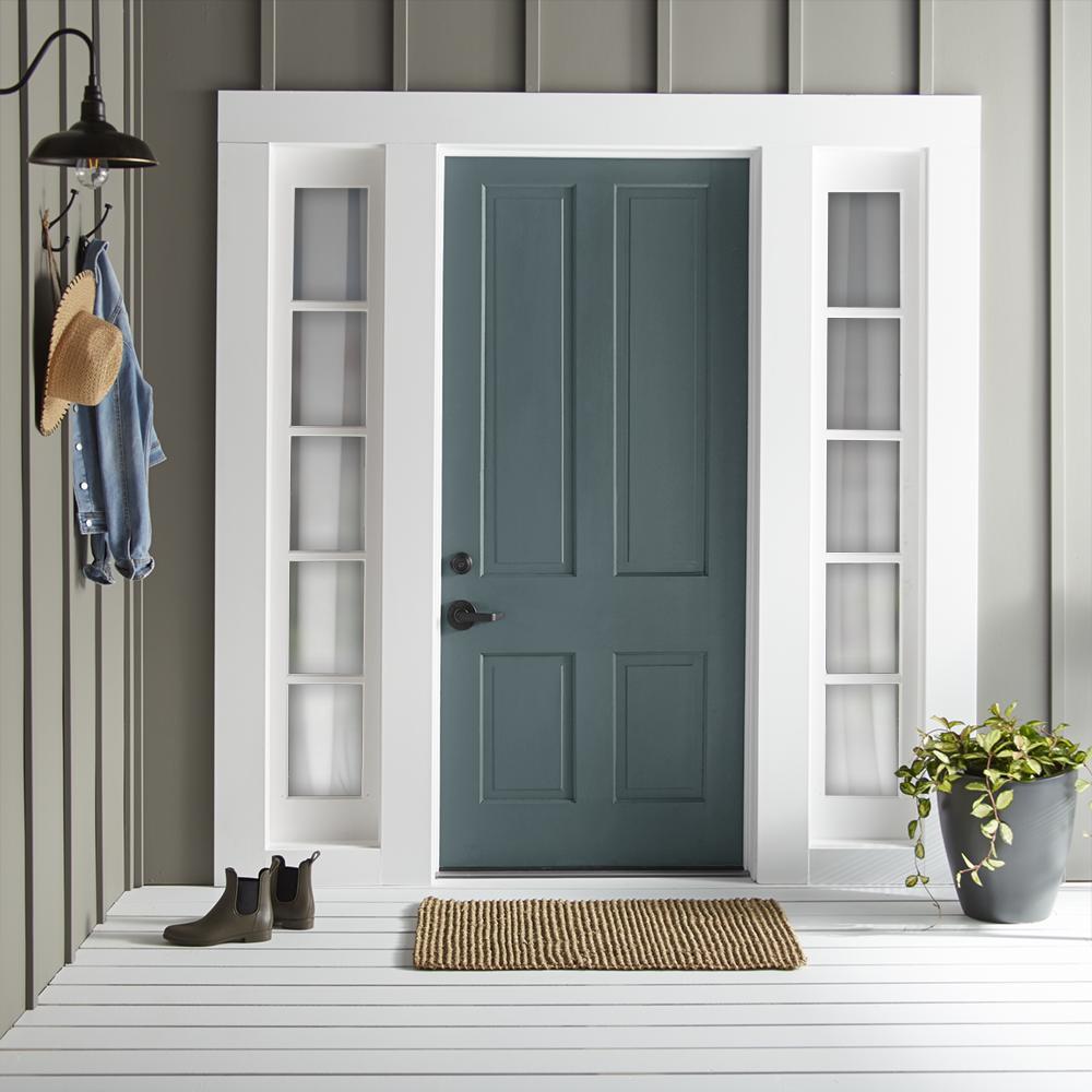 muted peacock blue exterior paint