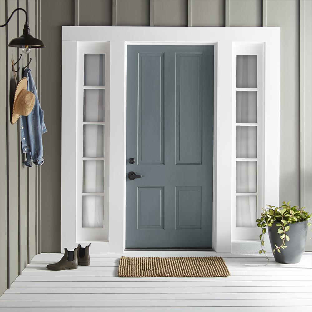 grayed out blue exterior paint