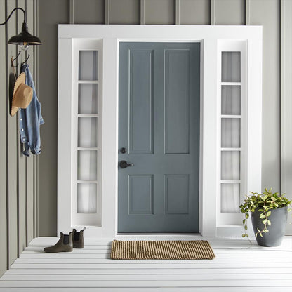 grayed out blue exterior paint
