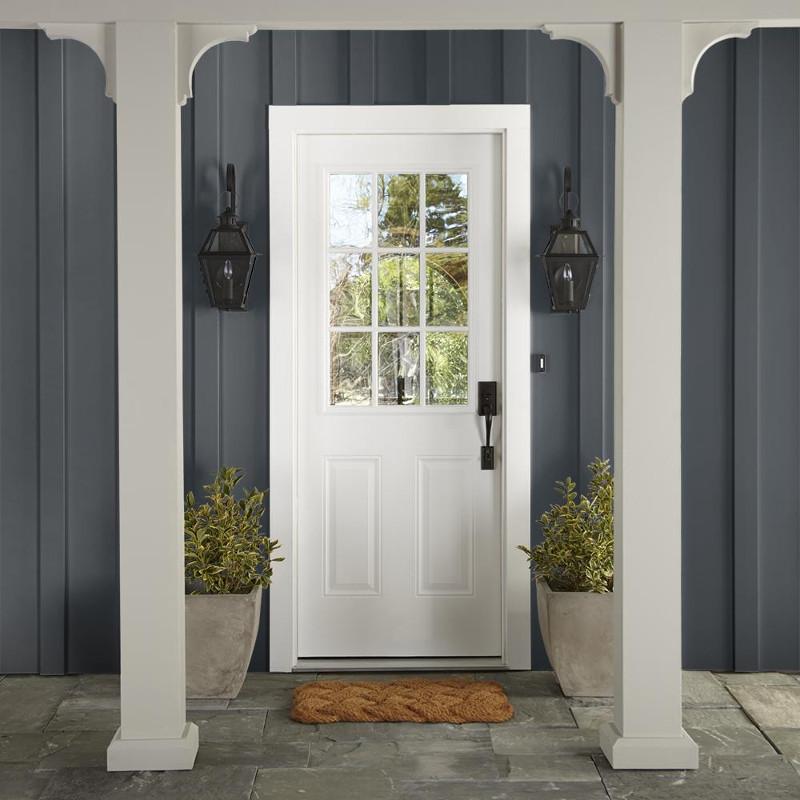 Almost black with dark blue undertones exterior paint