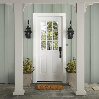 Frosty mint green with beige notes exterior paint