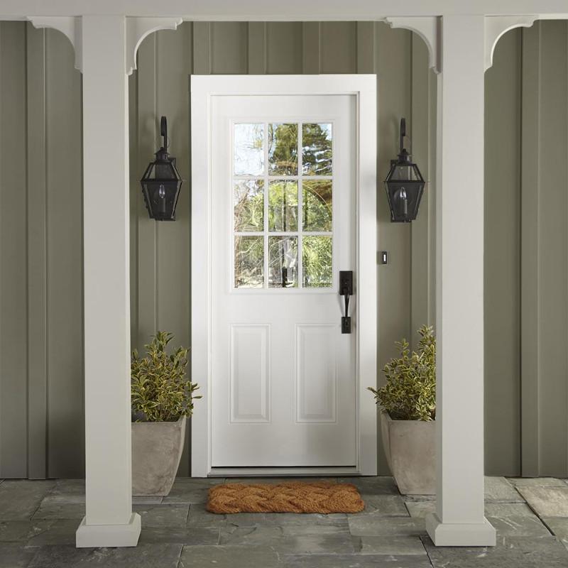 A warm olive green exterior paint